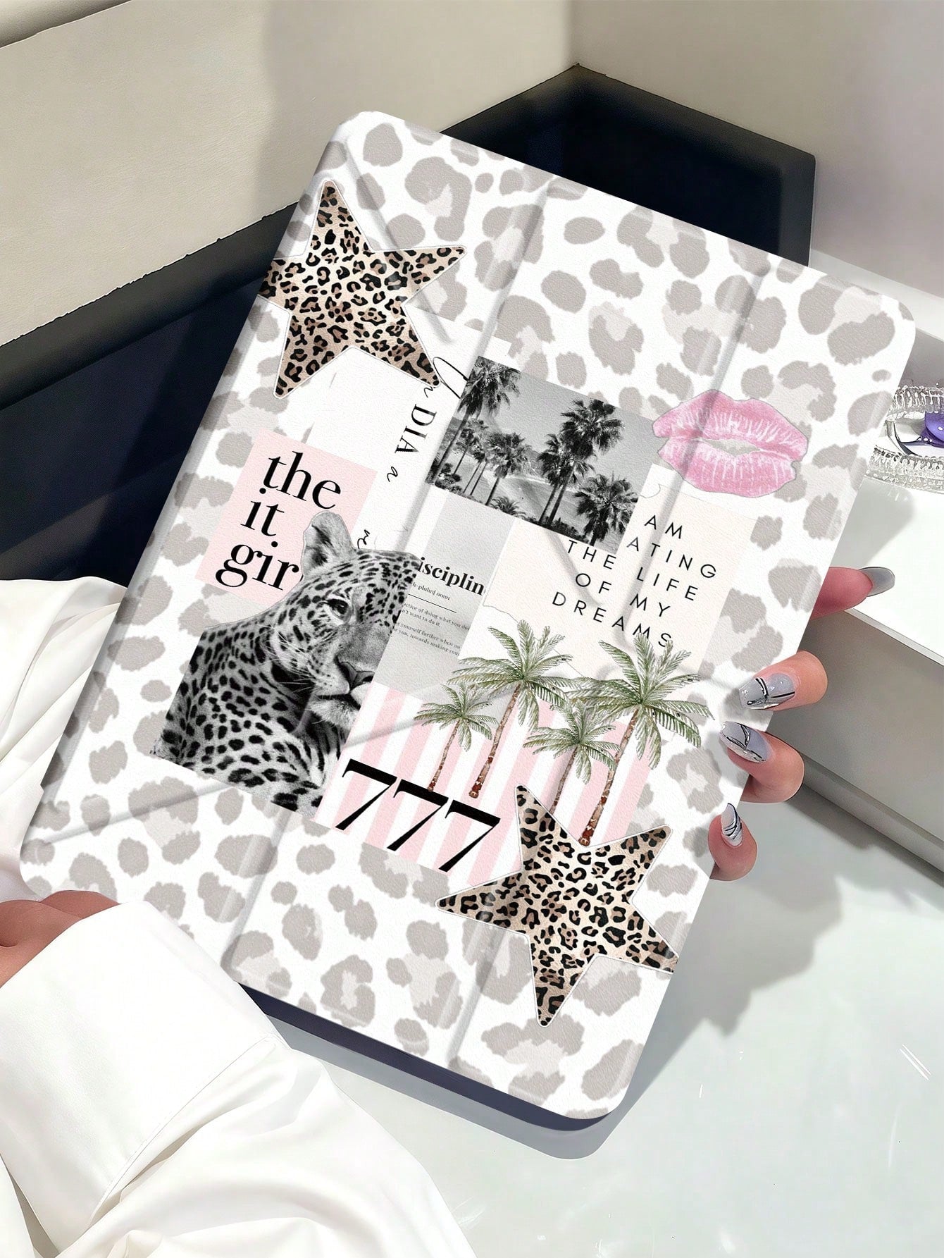 Pink Leopard Print Shockproof Leopard, Star, Palm Tree Pattern Air 8 (M4) 2026 (11-Inch), Air 8 (M4) 2026 (13-Inch), 11-Inch Air M3 2025/M2 2024, Air 5th Gen 2022, (A16) 11-Inch 11th Gen 2025, Galaxy