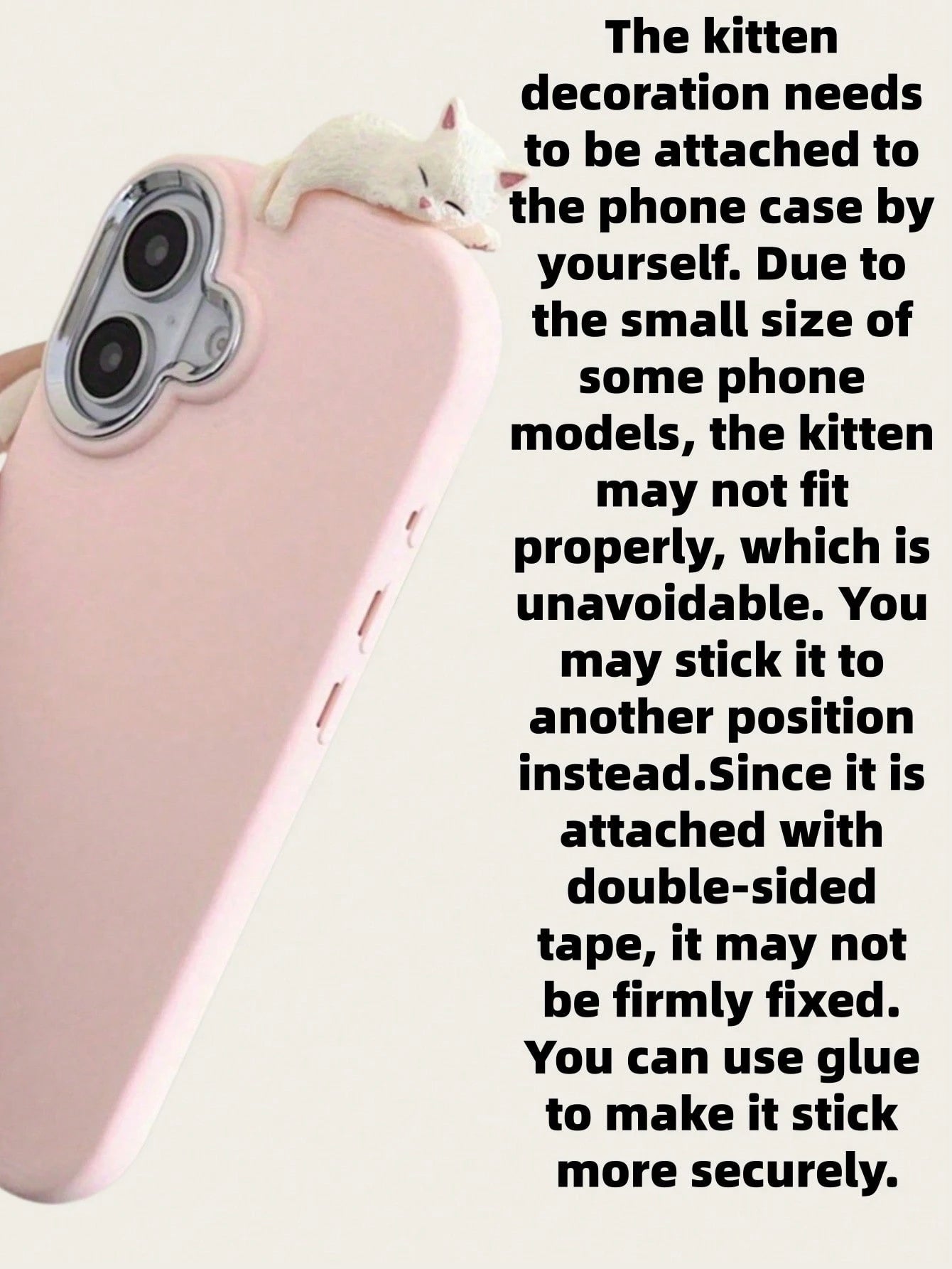 Pink & Light Blue Cute Cat Pendant Phone Case- Compatible With Apple 16/15/14/13/12, Transsion And More, Kawai Light Blue/Pink Matte Phone Case With 3D Lying Cat Decor & Silver Camera Bump Shockproof