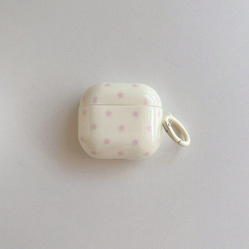 Pink Polka Dot Minimalist Design Earphone Case + Hanging Loop Set, Compatible With Apple Pro2/ Pro/ 4/ 3/ 2