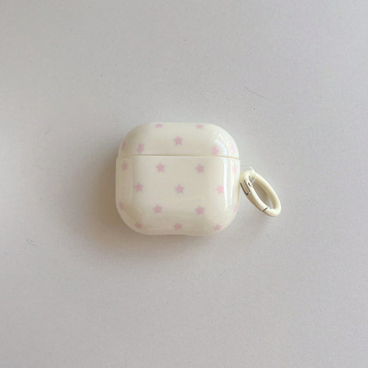 Pink Polka Dot Minimalist Design Earphone Case + Hanging Loop Set, Compatible With Apple Pro2/ Pro/ 4/ 3/ 2