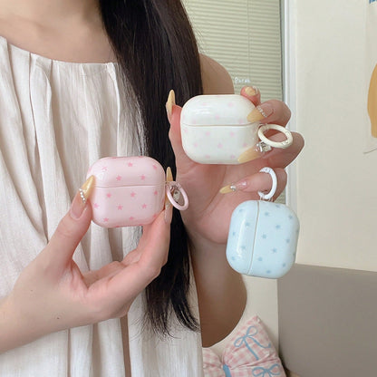 Pink Polka Dot Minimalist Design Earphone Case + Hanging Loop Set, Compatible With Apple Pro2/ Pro/ 4/ 3/ 2