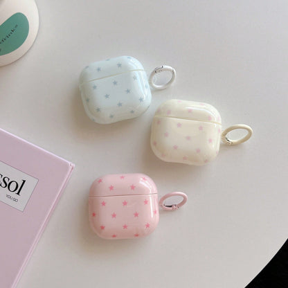 Pink Polka Dot Minimalist Design Earphone Case + Hanging Loop Set, Compatible With Apple Pro2/ Pro/ 4/ 3/ 2