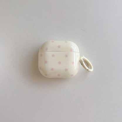Pink Polka Dot Minimalist Design Earphone Case + Hanging Loop Set, Compatible With Apple Pro2/ Pro/ 4/ 3/ 2