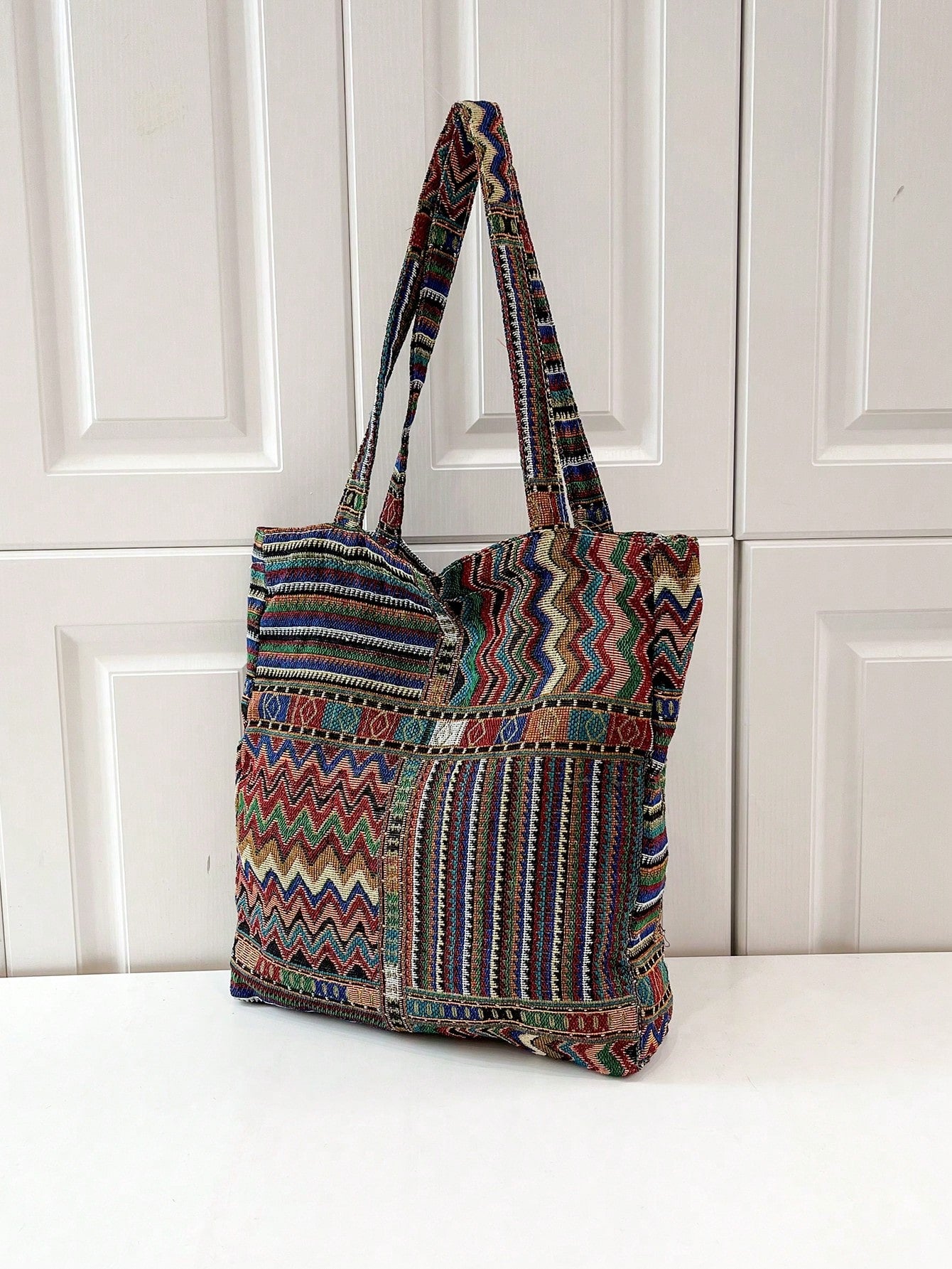 Plaid Pattern Linen Shoulder Bag With Random Arrangement, Vintage, Retro, Bohemian Style Boho Bag For Women, Matching With Ibiza Fits Perfectly, Bohemian Outfit For Women, Boho, Vintage