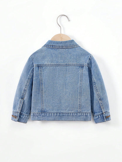 Playful Pals Baby Boys Distressed Denim Jacket, Washed Relaxed Fit Casual Denim Outerwear