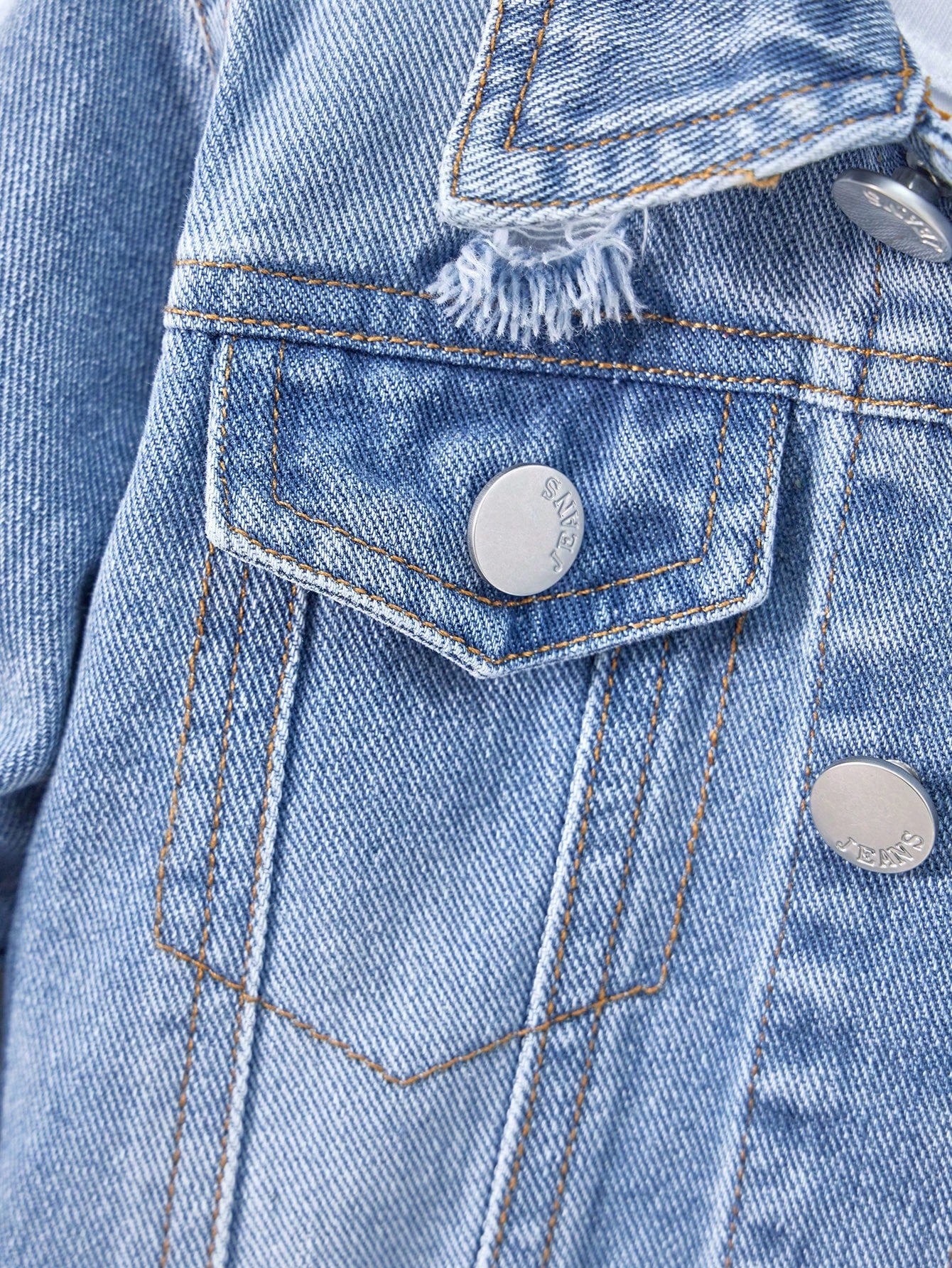 Playful Pals Baby Boys Distressed Denim Jacket, Washed Relaxed Fit Casual Denim Outerwear