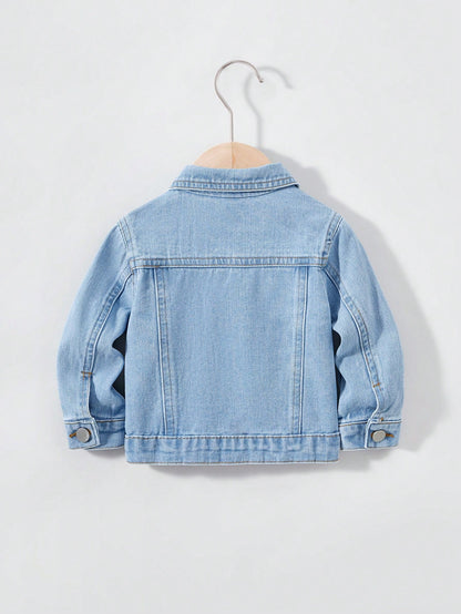 Playful Pals Baby Boys Distressed Denim Jacket, Washed Relaxed Fit Casual Denim Outerwear