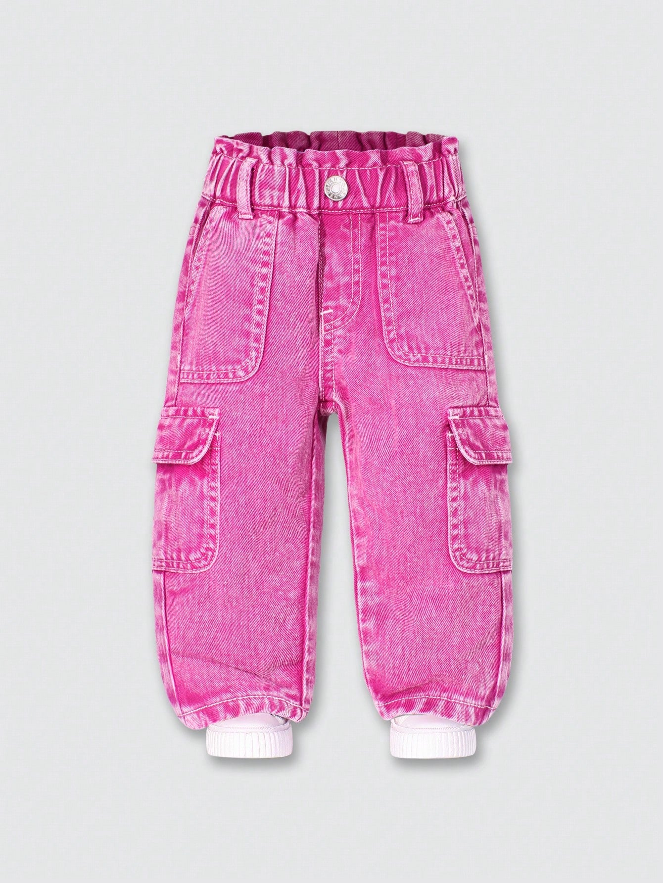 Playful Pals Baby Girl Sweet Floral Pockets Casual Versatile Denim Jeans