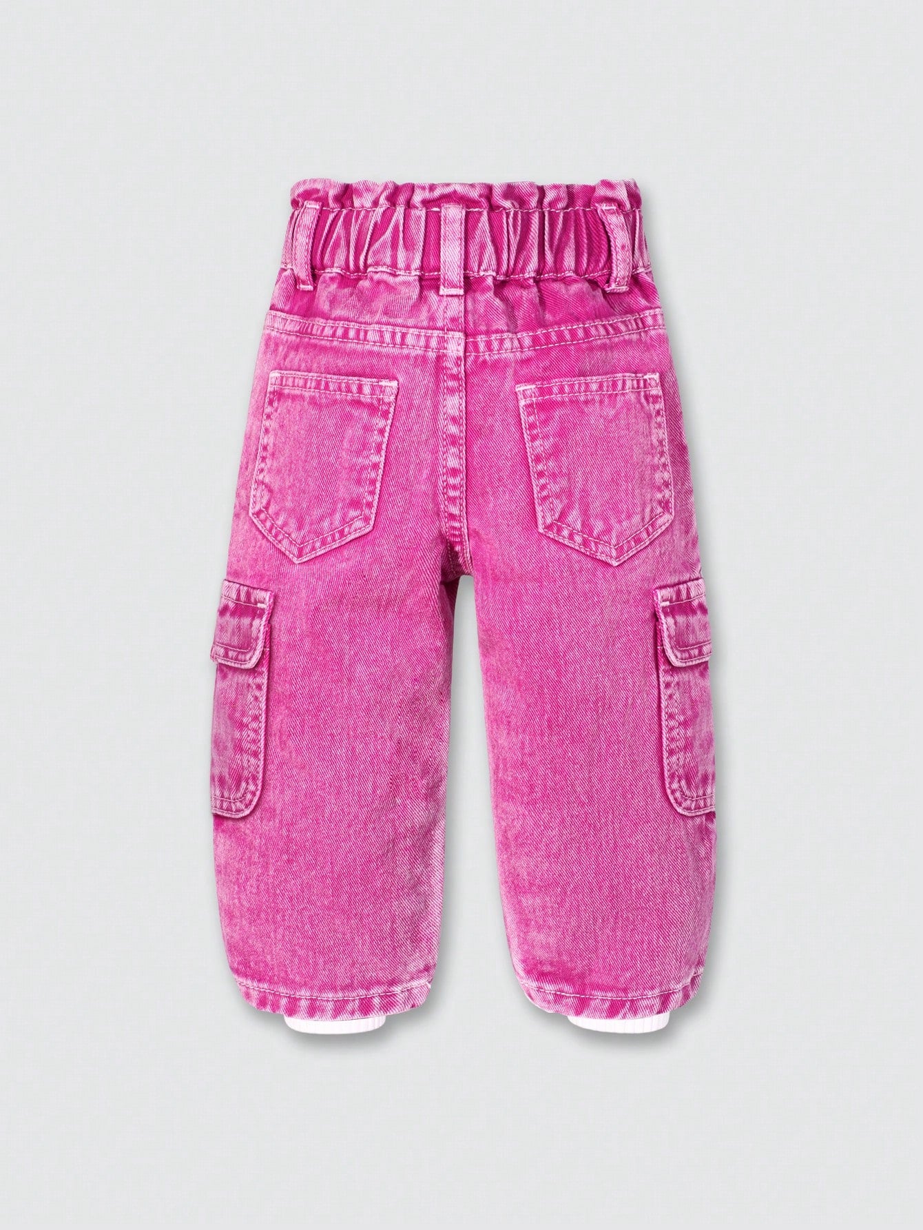 Playful Pals Baby Girl Sweet Floral Pockets Casual Versatile Denim Jeans