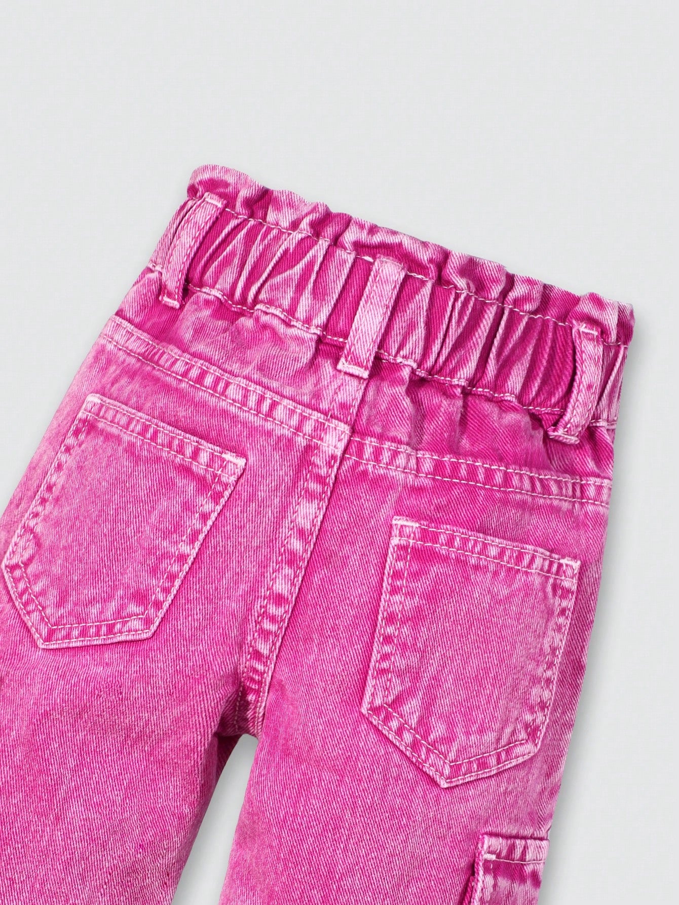 Playful Pals Baby Girl Sweet Floral Pockets Casual Versatile Denim Jeans
