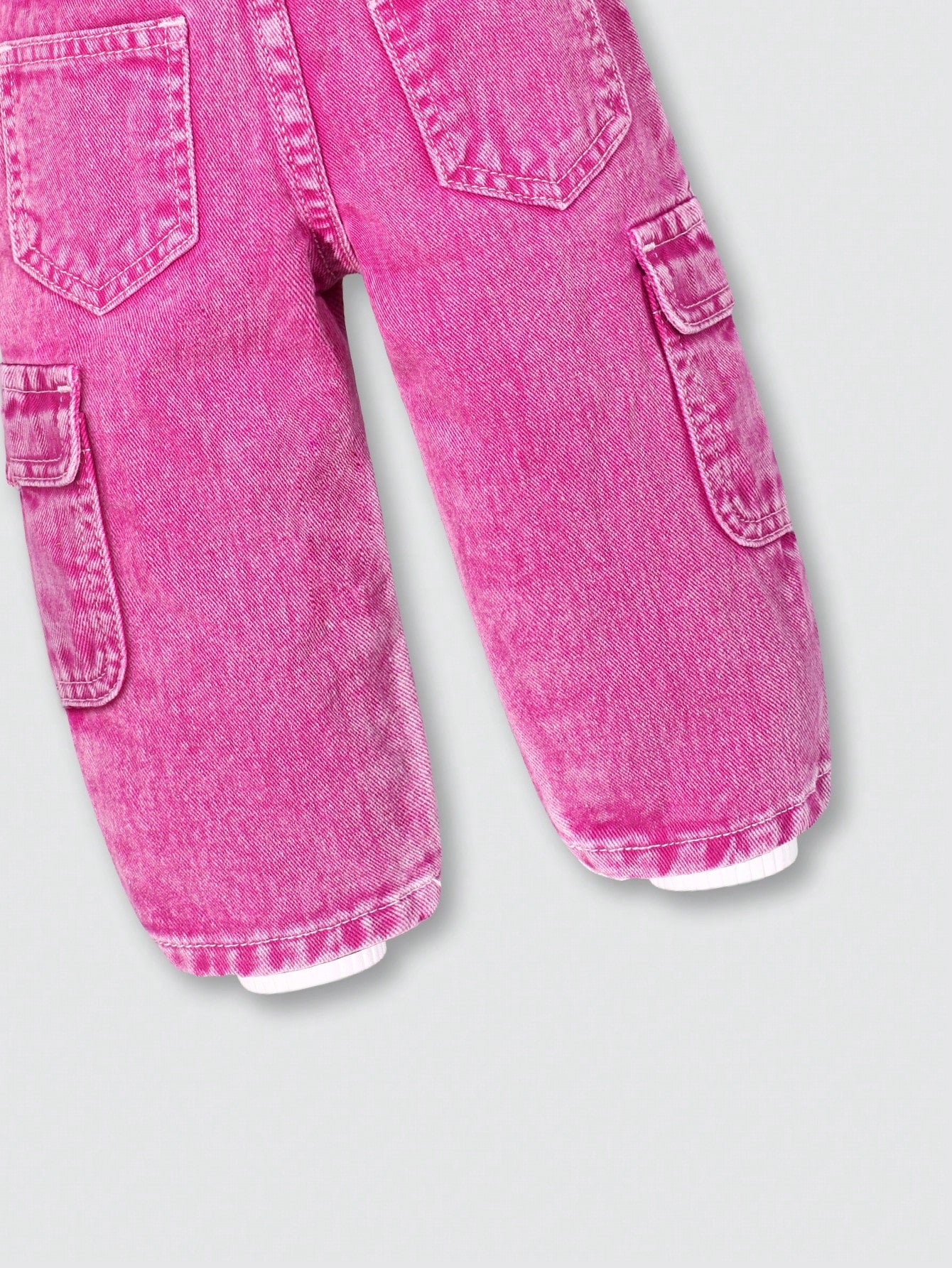 Playful Pals Baby Girl Sweet Floral Pockets Casual Versatile Denim Jeans