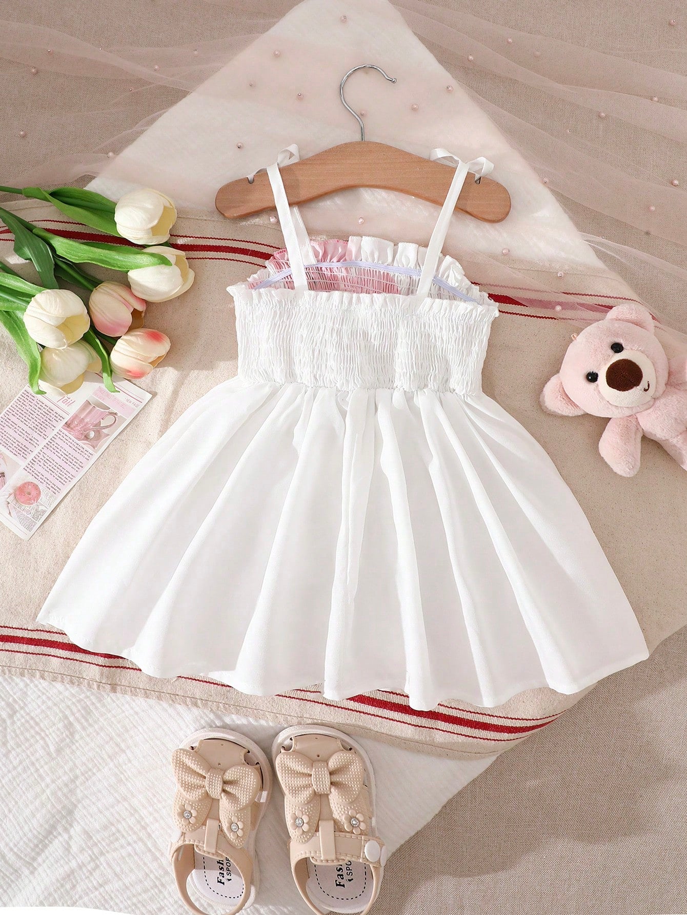 Playful Pals Baby Girls Cute Casual Heart Pattern Dress