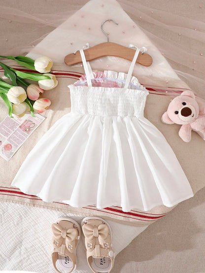 Playful Pals Baby Girls Cute Casual Heart Pattern Dress