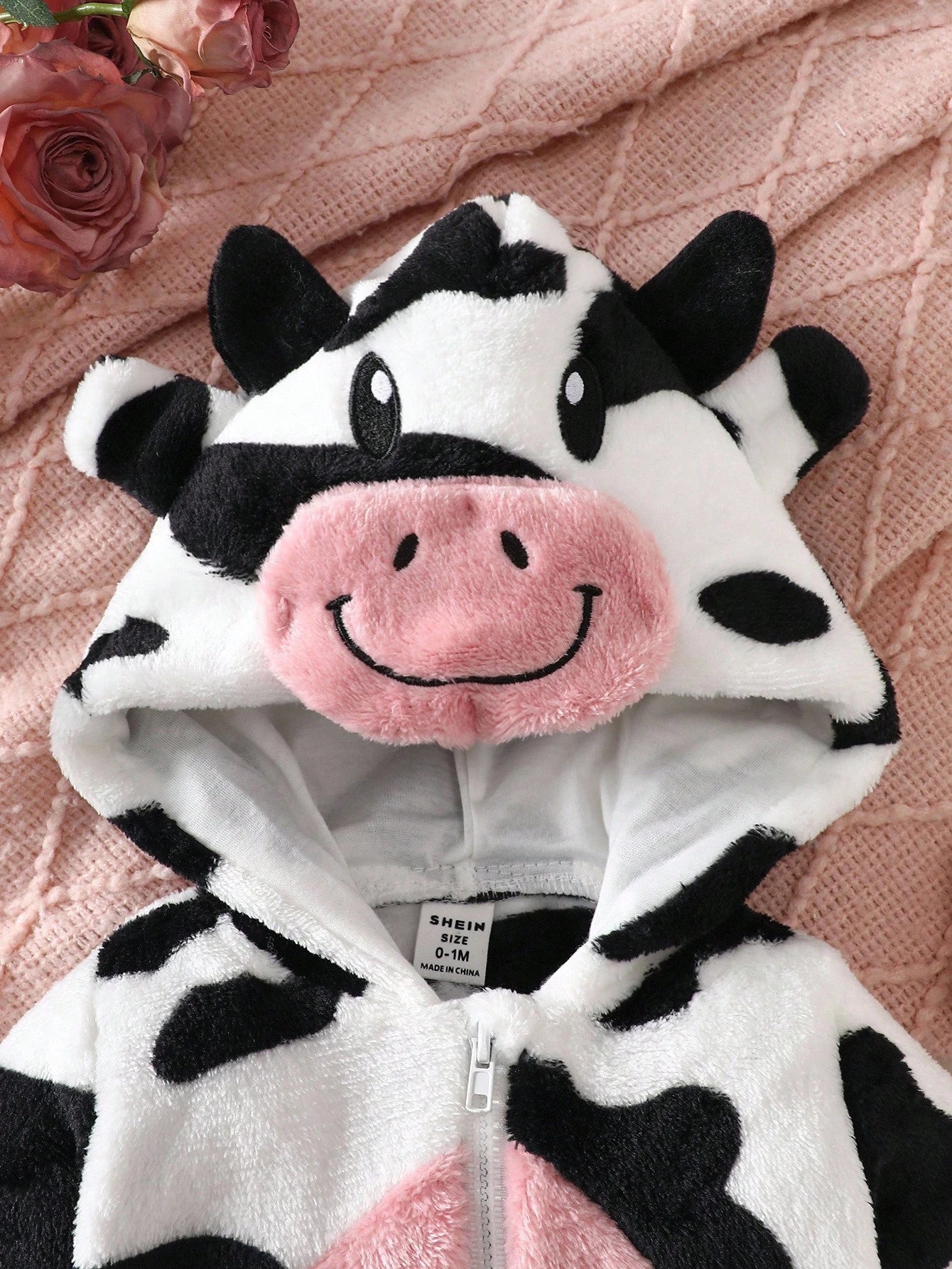 Playful Pals Baby Girls White Hooded Fuzzy Costume Jumpsuit Work Autumn Cowgirl Cute
