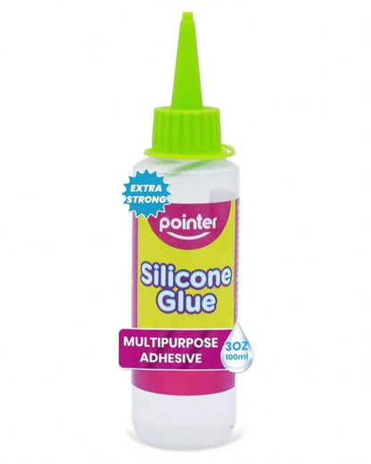 Pointer Silicone Glue Crystal Clear Multipurpose Adhesive For Craft, Art DIY Home Projects Wood Ceramic Plastic Flexible Transparent Household Precise Application Clear Finish Waterproof Seal- 100mL