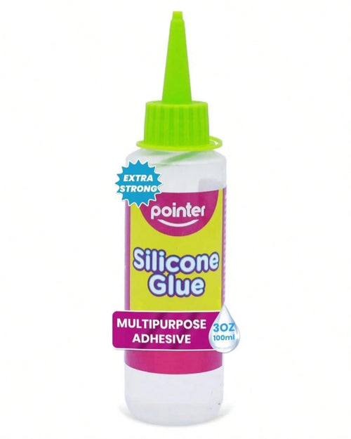 Pointer Silicone Glue Crystal Clear Multipurpose Adhesive For Craft, Art DIY Home Projects Wood Ceramic Plastic Flexible Transparent Household Precise Application Clear Finish Waterproof Seal- 100mL
