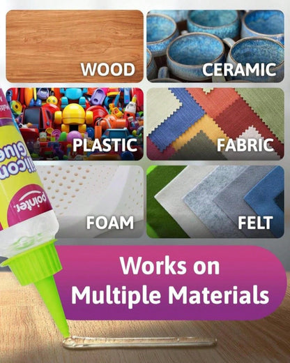 Pointer Silicone Glue Crystal Clear Multipurpose Adhesive For Craft, Art DIY Home Projects Wood Ceramic Plastic Flexible Transparent Household Precise Application Clear Finish Waterproof Seal- 100mL