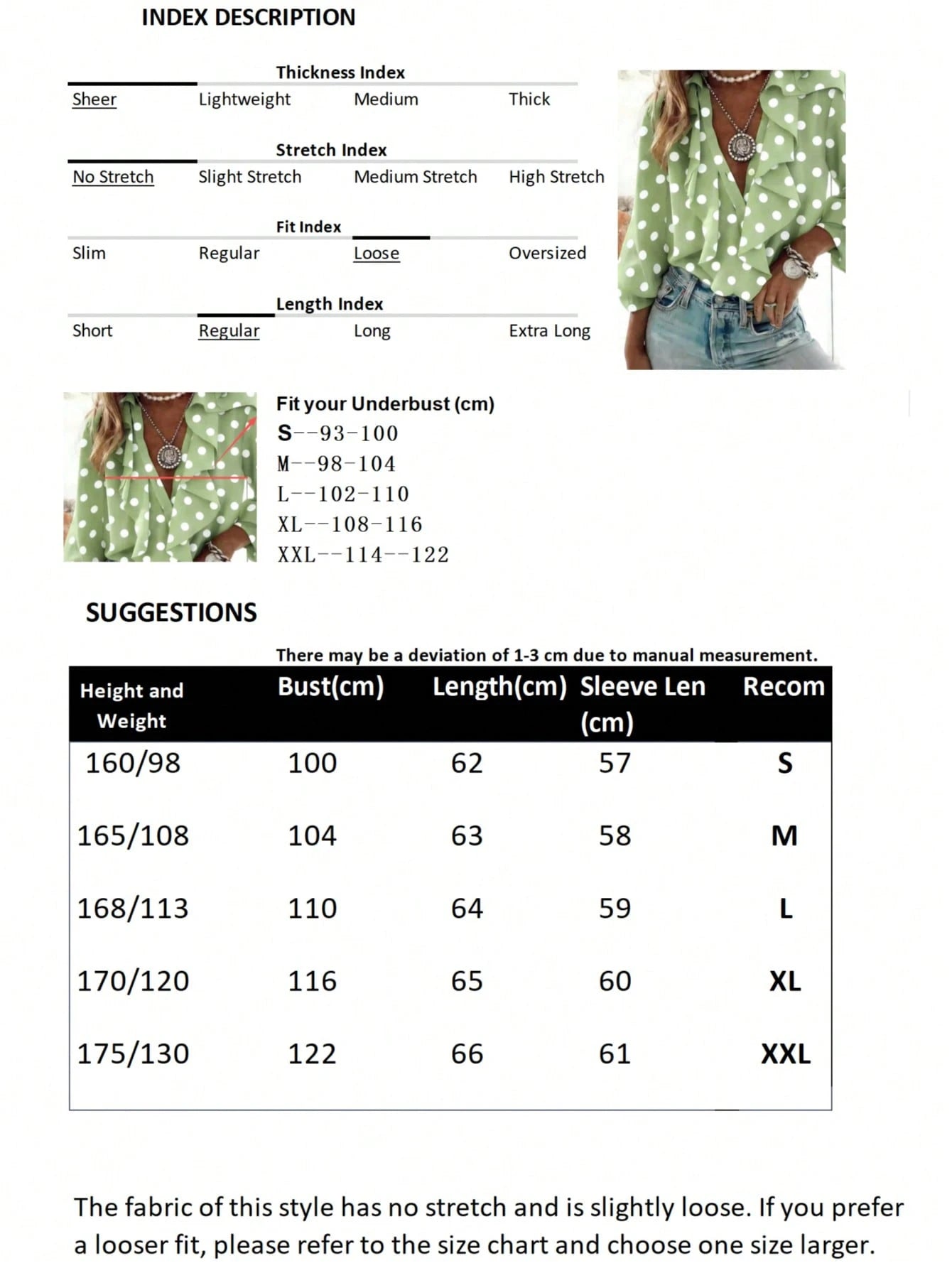 Polka Dot French Romantic Women's Patchwork Ruffle Hem Elegant Blouse Vacation Spring