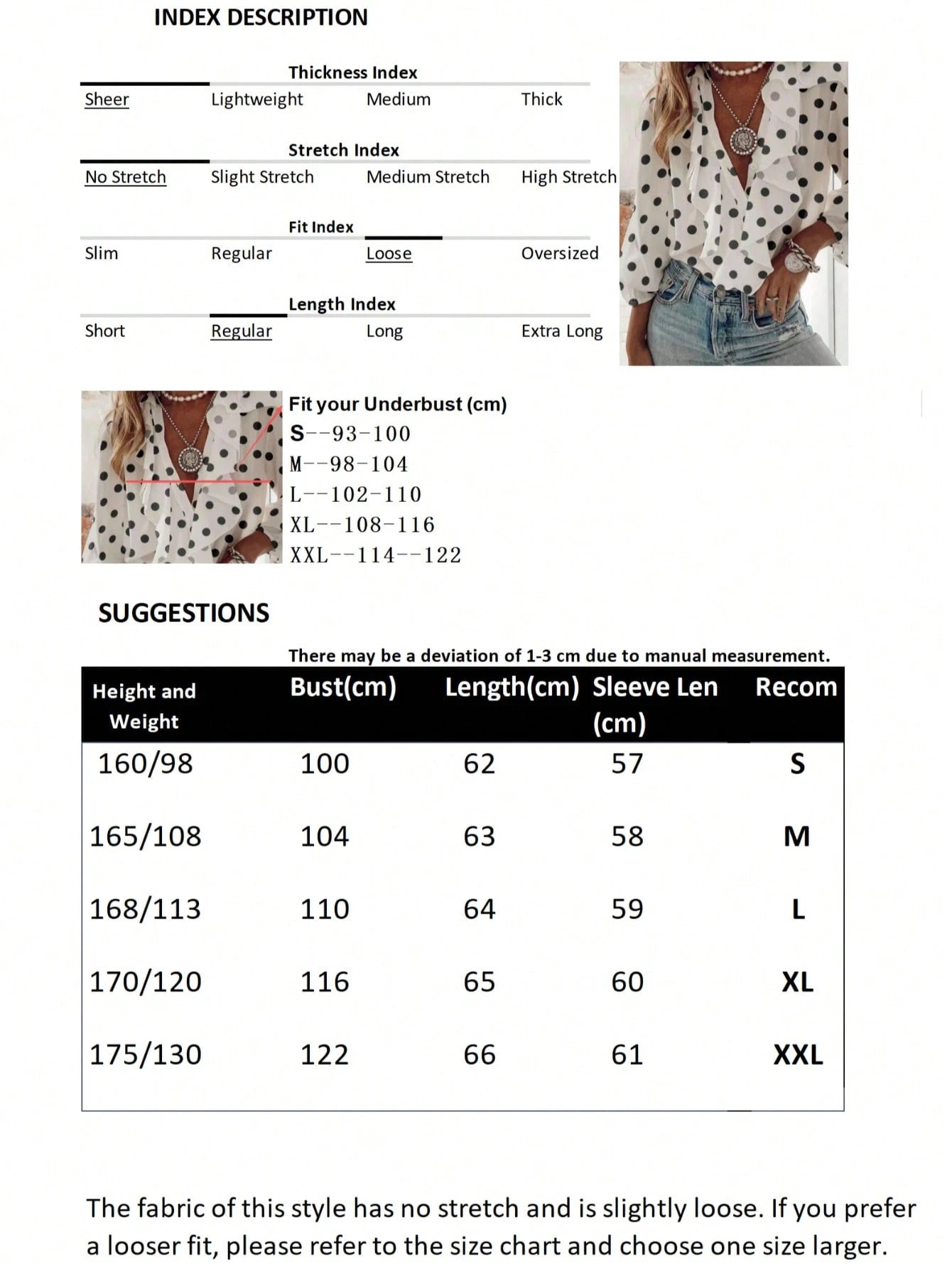 Polka Dot French Romantic Women's Patchwork Ruffle Hem Elegant Blouse Vacation Spring