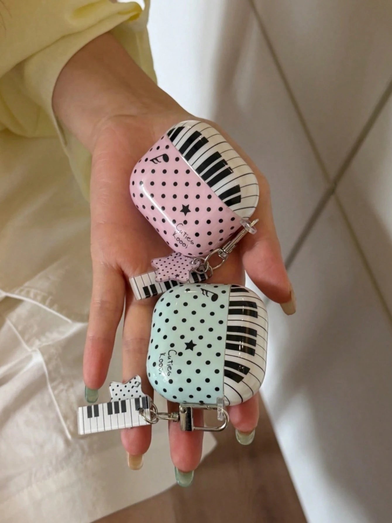 Polka Dot Patchwork Piano Key Music Note Pro3 Apple 2 New 3/4/Pro/Pro2 Generation Pods Protective Case Earphone Shell