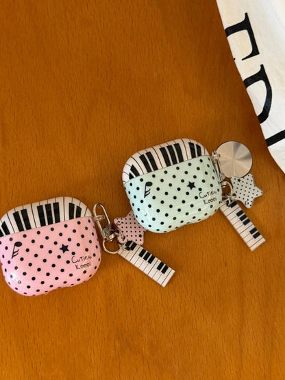 Polka Dot Patchwork Piano Key Music Note Pro3 Apple 2 New 3/4/Pro/Pro2 Generation Pods Protective Case Earphone Shell