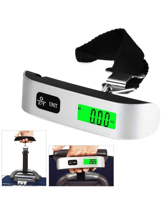 Portable Electronic Scale, LCD Display, Max Weight 110lbs/50kg, Suitable For Luggage, Suitcase, Travel Bag, Weighing Capacity