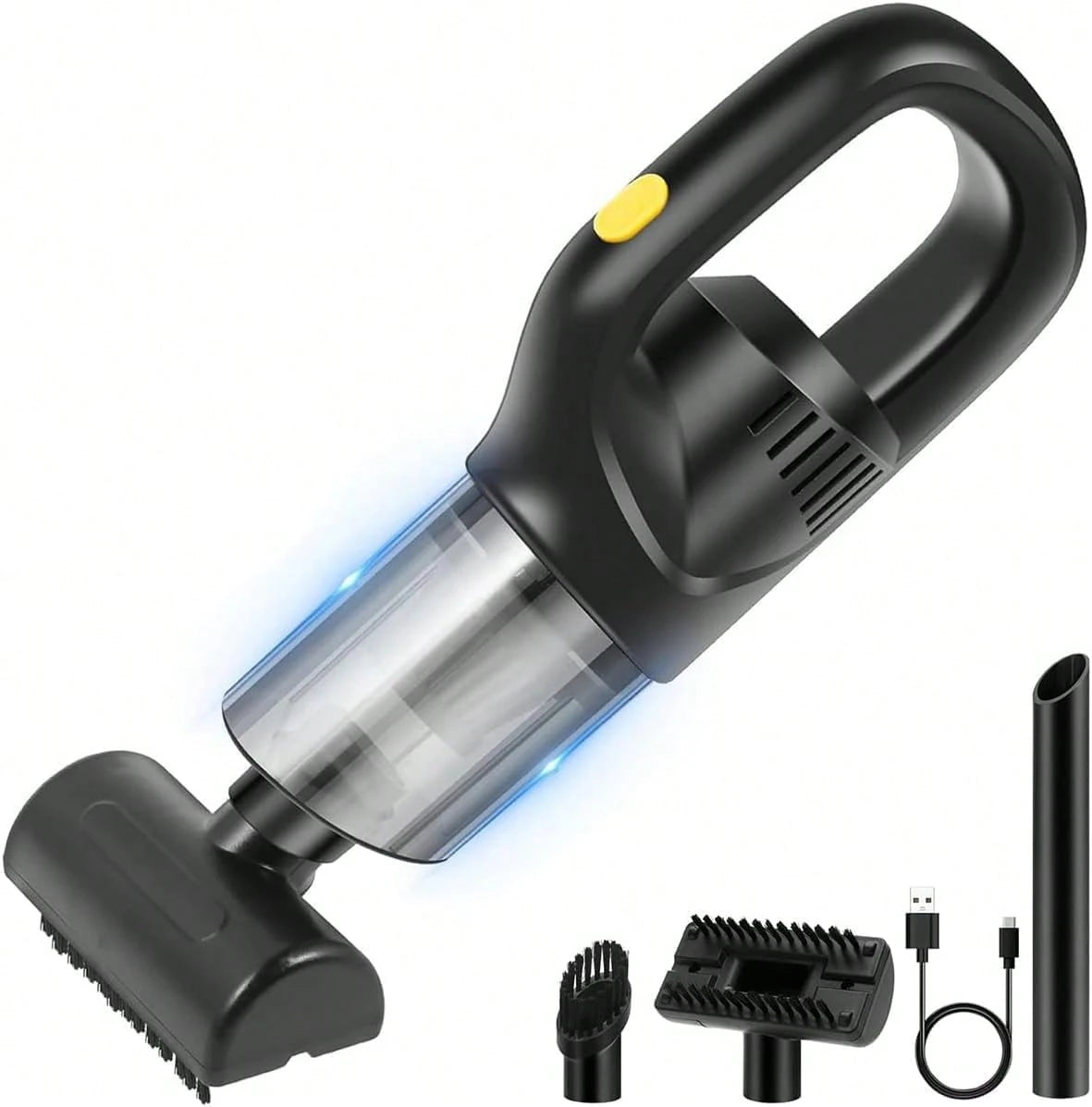 Portable Handheld Car Vacuum Cleaner, 9000Pa Suction Power, Handheld And Portable Design, USB Charging, Suitable For Cleaning Cars, Workshops, Computers, Homes, Decorations, Offices And Home Sofa Clea