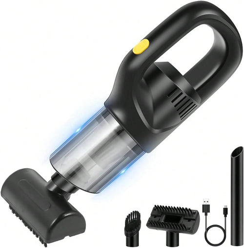 Portable Handheld Car Vacuum Cleaner, 9000Pa Suction Power, Handheld And Portable Design, USB Charging, Suitable For Cleaning Cars, Workshops, Computers, Homes, Decorations, Offices And Home Sofa Clea
