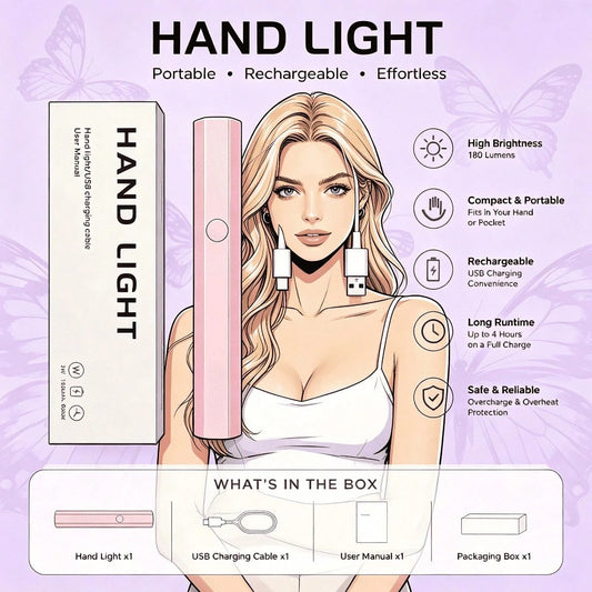 Portable Nail Lamp UV LED Mini Gel Nail Dryer Cordless Rechargeable Fast Curing Light For Home DIY Manicure Travel Use Women