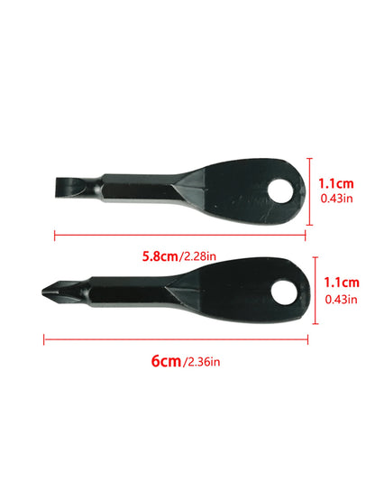 Portable Phillips & Slotted Screwdriver Key Ring Set- Multi-Functional Mini Pocket Repair Tool Gadget for Camping Accessories