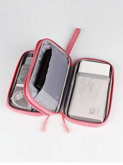 Portable Travel Digital Storage Bag Organizing Box For Data Cablescharger Case Office Must Haves Digital Bag Cable Camerabag Electronic Data Cable Organizer Storage Power Bank Cover Forwallet Travel C