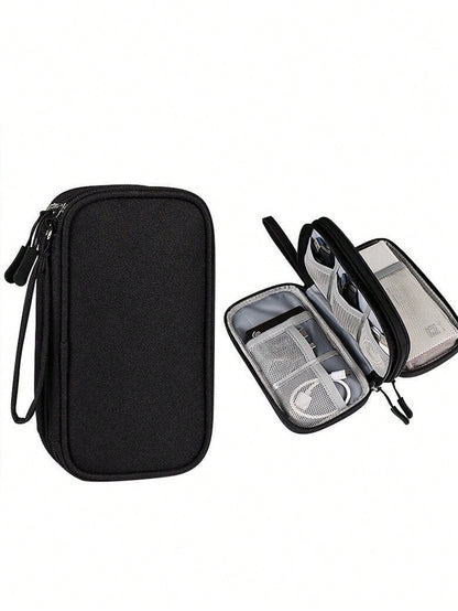 Portable Travel Digital Storage Bag Organizing Box For Data Cablescharger Case Office Must Haves Digital Bag Cable Camerabag Electronic Data Cable Organizer Storage Power Bank Cover Forwallet Travel C