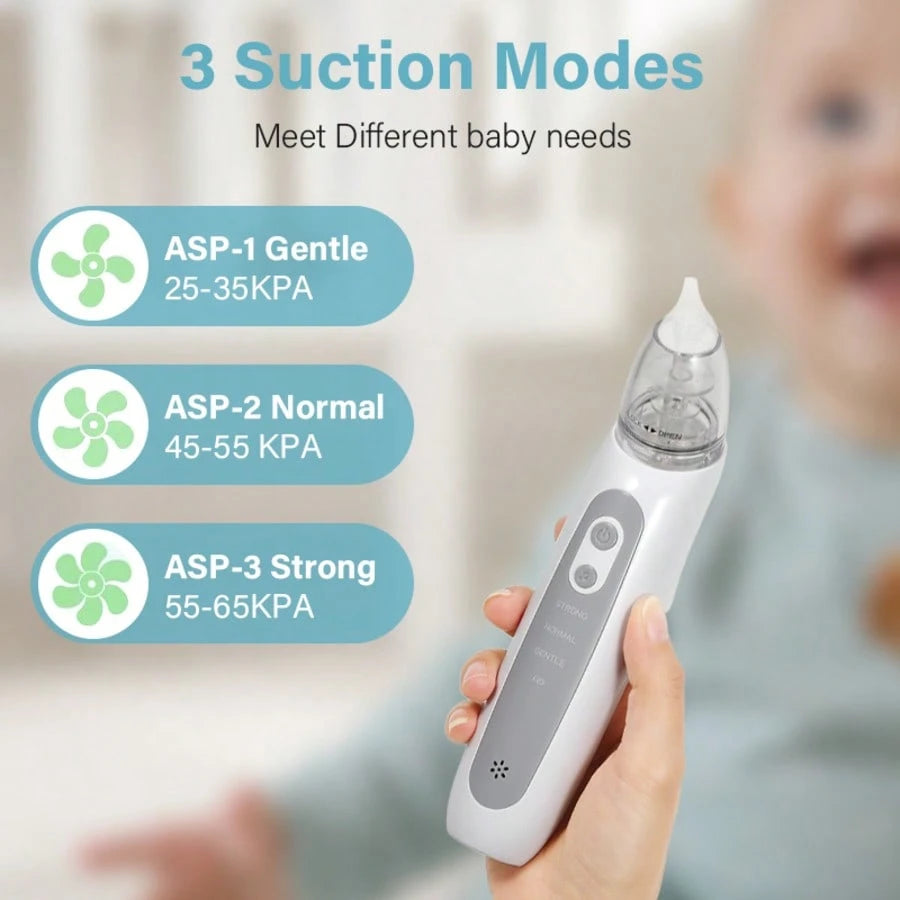 Portable USB Rechargeable Nose Cleaning Device With 3 Suction Levels, 3 Interchangeable Nozzles, And Music Playback Function