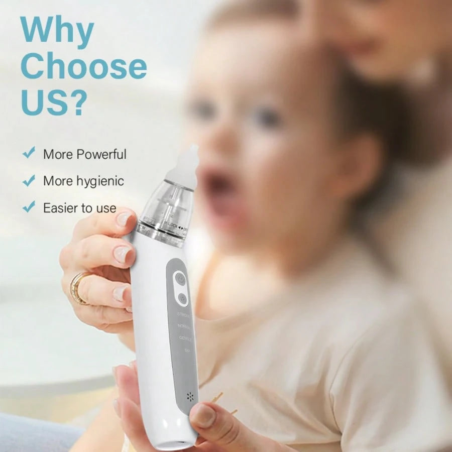 Portable USB Rechargeable Nose Cleaning Device With 3 Suction Levels, 3 Interchangeable Nozzles, And Music Playback Function