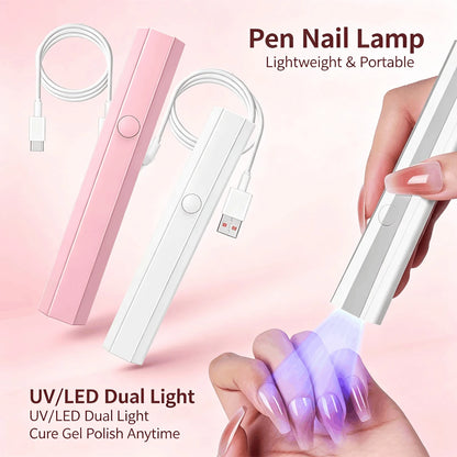 Portable Wireless Nail Dryer Lamp, Quick Dry In 8s For Gel Nails, 2 Timer Modes 20s/60s, Compact Design For Single Nail & Detailed Nail Art
