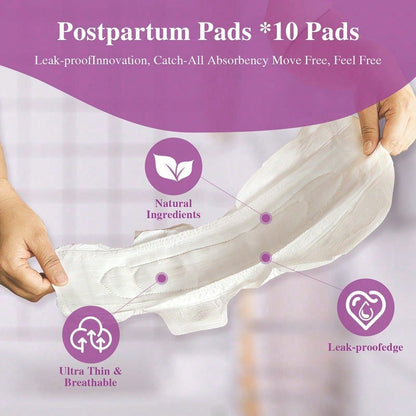 Postpartum Recovery Essential Set, Labor Delivery Mommy Care Bag, Water-Absorbent Disposable Underwear, Nipple Breastfeeding Pad, Inverted Cooling Foam Bottle, Cooling Cotton Pad, Canvas Bag Set.