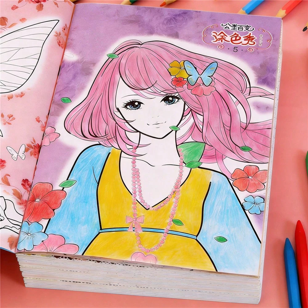 Princess Dress-Up Coloring Book For Girls Ages 3+, 32 Pages, Art Craft Kit, Paper Material, Youngsters'S Drawing And Graffiti Book, Ideal Birthday, Festival, Back To School Gift, Creative Activity Boo