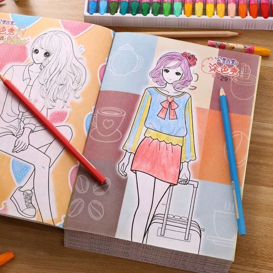 Princess Dress-Up Coloring Book For Girls Ages 3+, 32 Pages, Art Craft Kit, Paper Material, Youngsters'S Drawing And Graffiti Book, Ideal Birthday, Festival, Back To School Gift, Creative Activity Boo