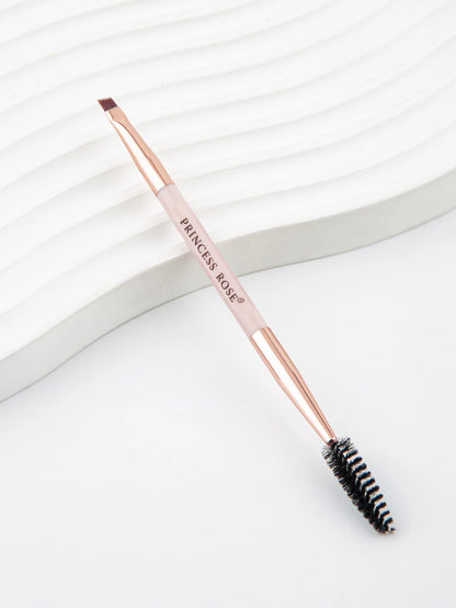 Princess Rose Rose Princess Portable Dual-Ended Pink Eyebrow Brush, Eyelash Brush, Eye Makeup Brush, Made Of Soft Bristles That Won't Harm The Face. Dual-Ended Design Makes It More Convenient To Use.