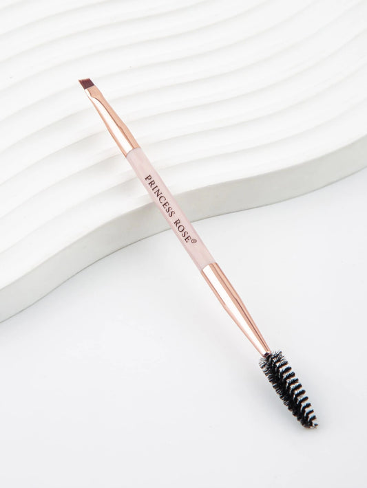 Princess Rose Rose Princess Portable Dual-Ended Pink Eyebrow Brush, Eyelash Brush, Eye Makeup Brush, Made Of Soft Bristles That Won't Harm The Face. Dual-Ended Design Makes It More Convenient To Use.