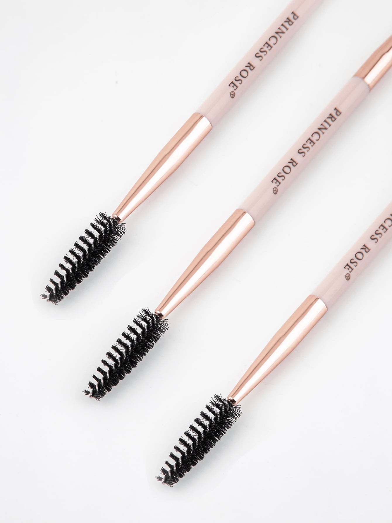 Princess Rose Rose Princess Portable Dual-Ended Pink Eyebrow Brush, Eyelash Brush, Eye Makeup Brush, Made Of Soft Bristles That Won't Harm The Face. Dual-Ended Design Makes It More Convenient To Use.