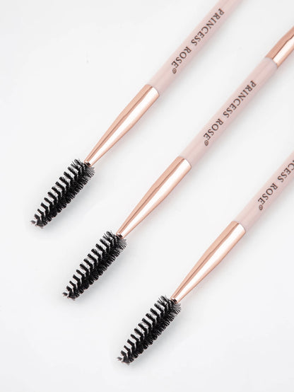 Princess Rose Rose Princess Portable Dual-Ended Pink Eyebrow Brush, Eyelash Brush, Eye Makeup Brush, Made Of Soft Bristles That Won't Harm The Face. Dual-Ended Design Makes It More Convenient To Use.