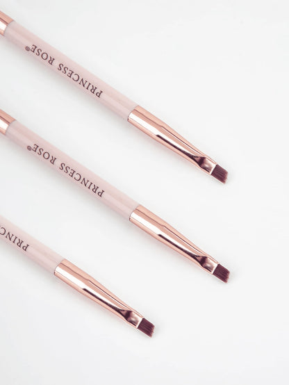 Princess Rose Rose Princess Portable Dual-Ended Pink Eyebrow Brush, Eyelash Brush, Eye Makeup Brush, Made Of Soft Bristles That Won't Harm The Face. Dual-Ended Design Makes It More Convenient To Use.