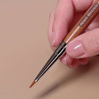 Professional Cinnabar Wood Nail Art Pen With Triangle Brush Tip| Floral & Butterfly Design, Press-On Petal Leaf Embellishments| Unscented Manicure Tool For DIY/Salon, 1-Piece Set