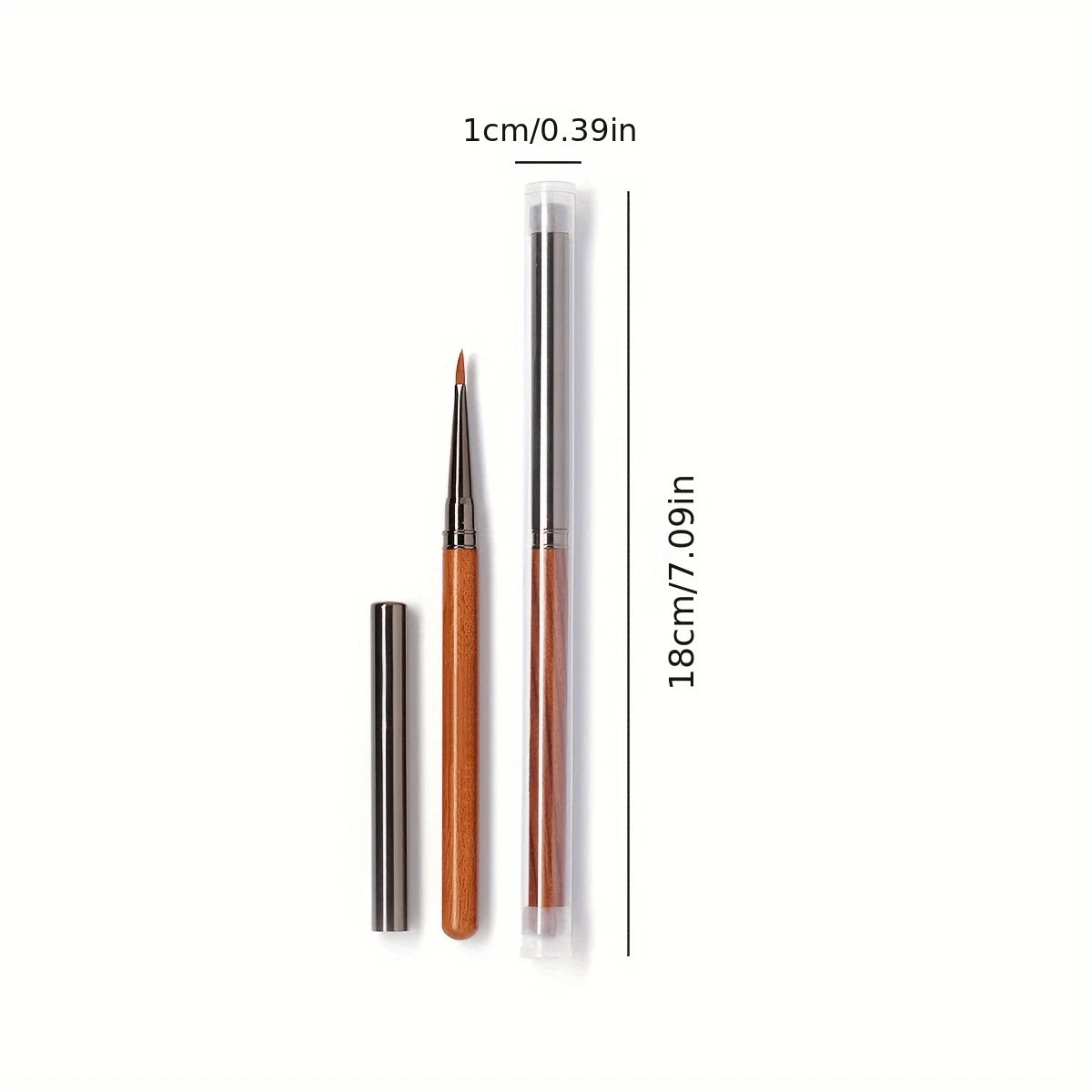 Professional Cinnabar Wood Nail Art Pen With Triangle Brush Tip| Floral & Butterfly Design, Press-On Petal Leaf Embellishments| Unscented Manicure Tool For DIY/Salon, 1-Piece Set
