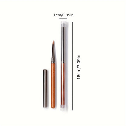 Professional Cinnabar Wood Nail Art Pen With Triangle Brush Tip| Floral & Butterfly Design, Press-On Petal Leaf Embellishments| Unscented Manicure Tool For DIY/Salon, 1-Piece Set