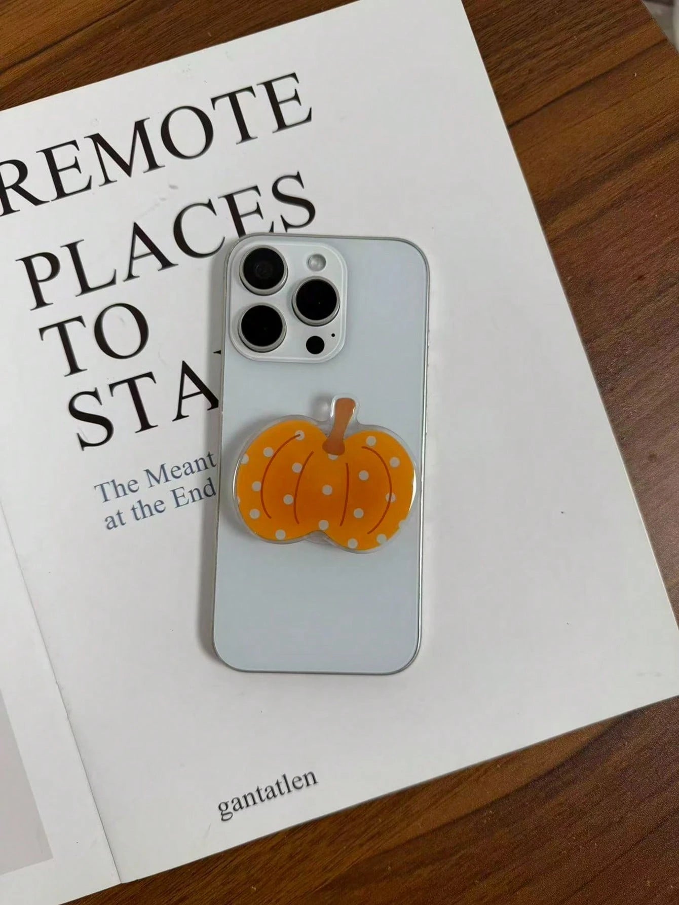 Pumpkin Starfruit Phone Stand, Stable Desktop Phone Holder With Telescopic Stand And Pop-Out Socket Phone Grip