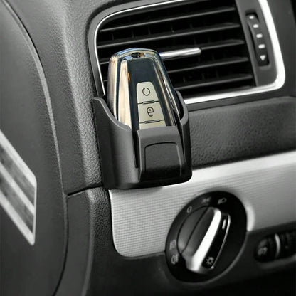 PVC Material Car Key Organizer Holder With Remote Control Slot- Durable Black Storage Rack To Organize Car Keys, Cards And Accessories- Fits Dashboard And Center Console, Remote Control Holder| Mod