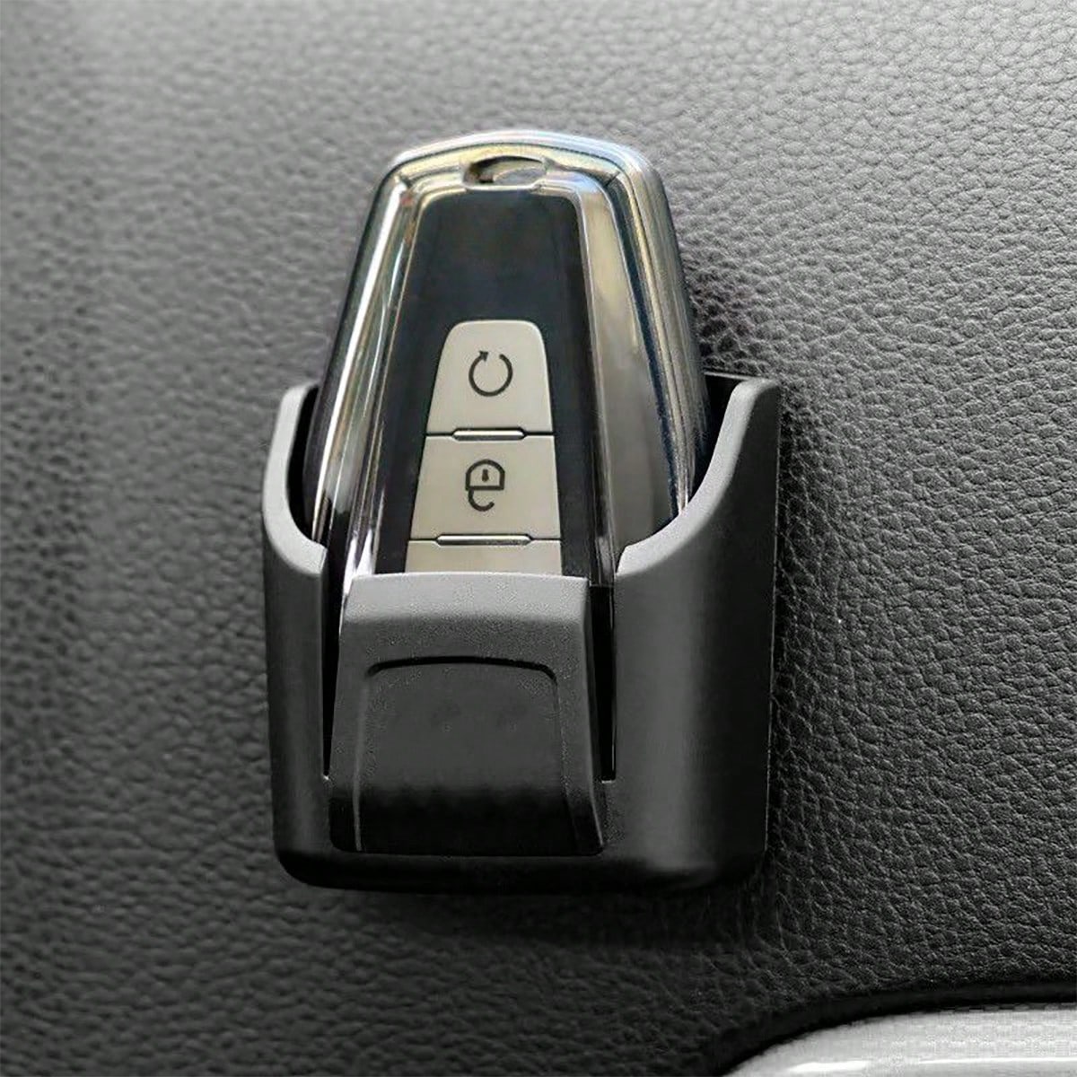 PVC Material Car Key Organizer Holder With Remote Control Slot- Durable Black Storage Rack To Organize Car Keys, Cards And Accessories- Fits Dashboard And Center Console, Remote Control Holder| Mod