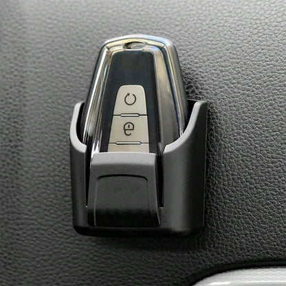 PVC Material Car Key Organizer Holder With Remote Control Slot- Durable Black Storage Rack To Organize Car Keys, Cards And Accessories- Fits Dashboard And Center Console, Remote Control Holder| Mod